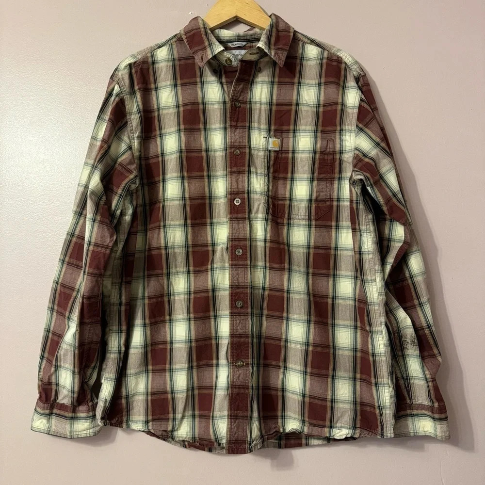 Carhartt Essential Plaid Longsleeve Flannel Shirt  Mens Size L